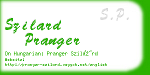 szilard pranger business card